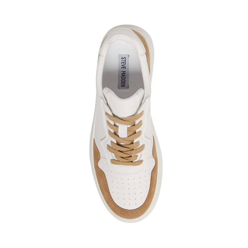 Zapatillas Steve Madden Jorgee Gamuza Hombre Blancas Marrones | ES HOE4S3